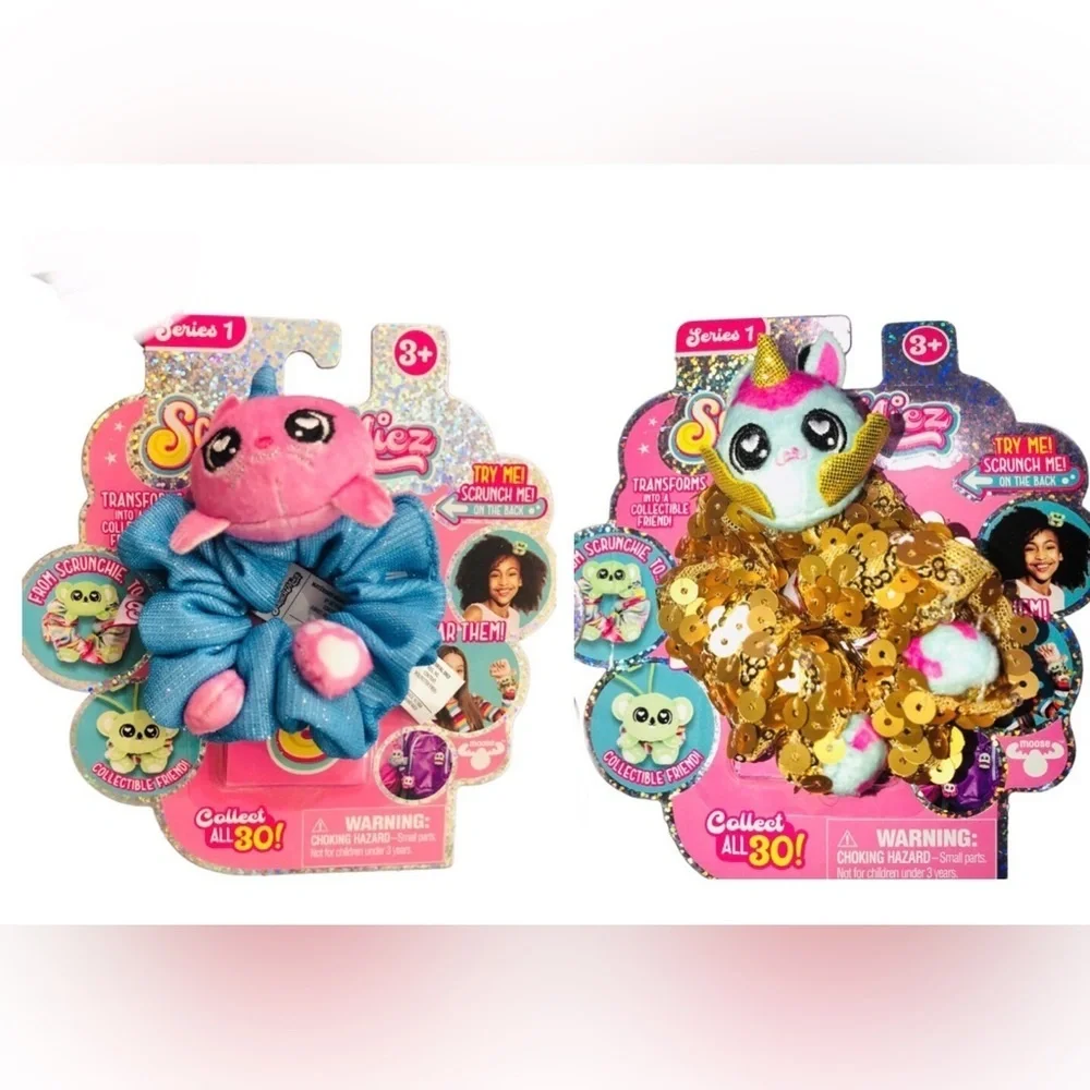 2 pack Scrunchmiez‎ sequin unicorn Roxanne and blue pink Lola new